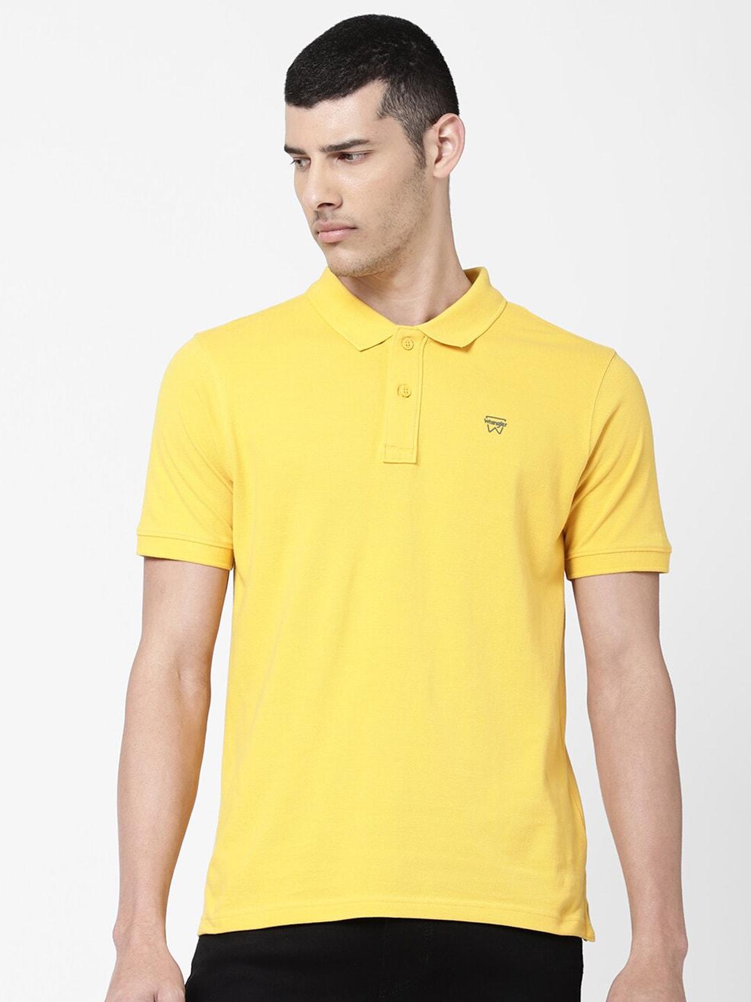 wrangler-men-yellow-polo-collar-t-shirt