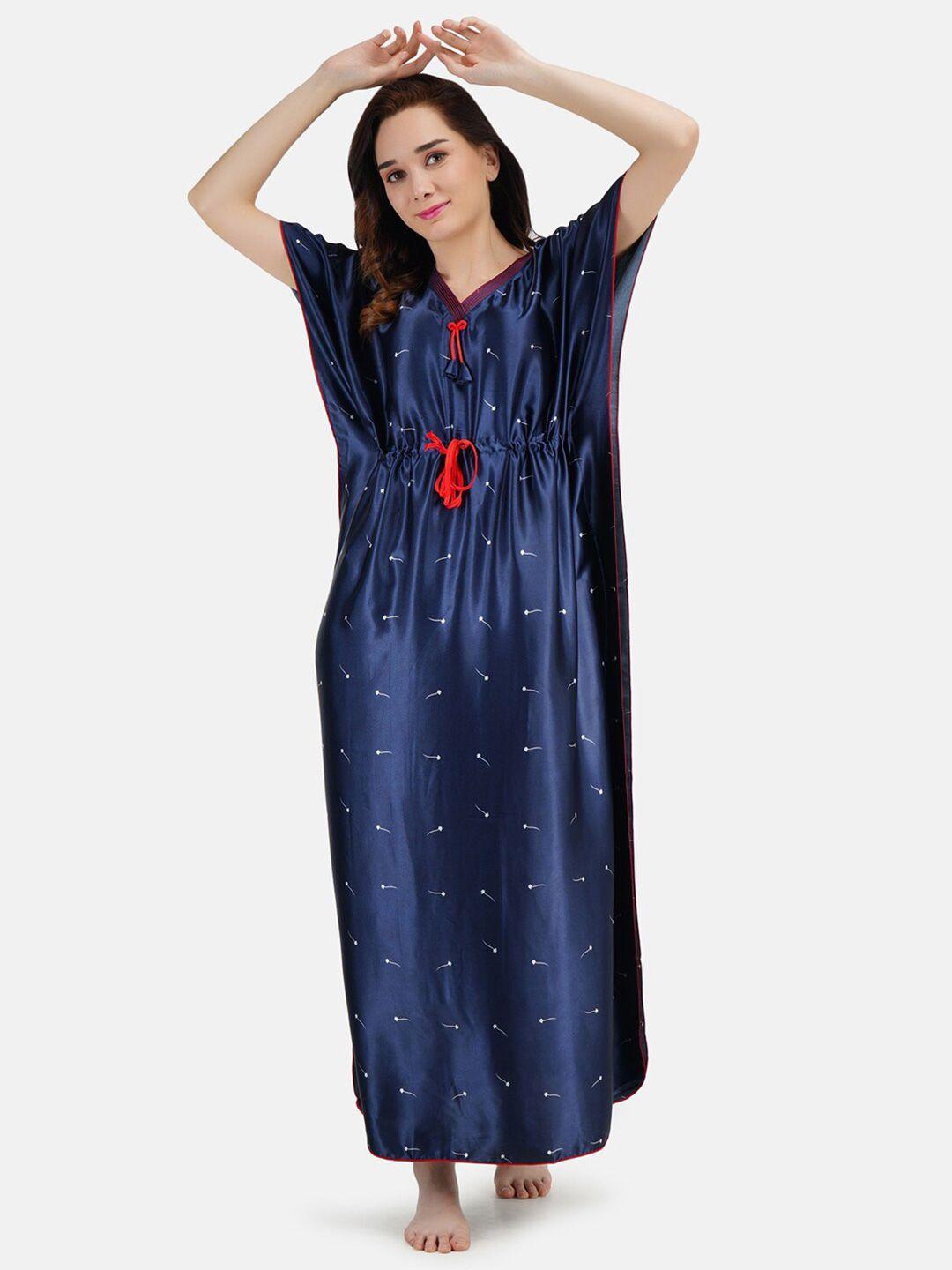 koi-sleepwear-navy-blue-floral-printed-satin-kaftan-maxi-nightdress