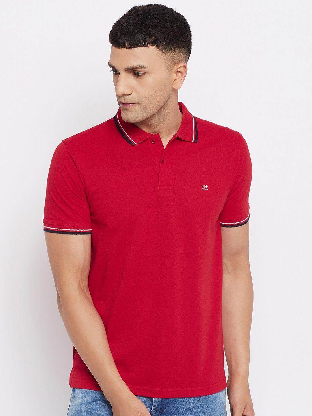 okane-men-red-polo-collar-cotton-t-shirt