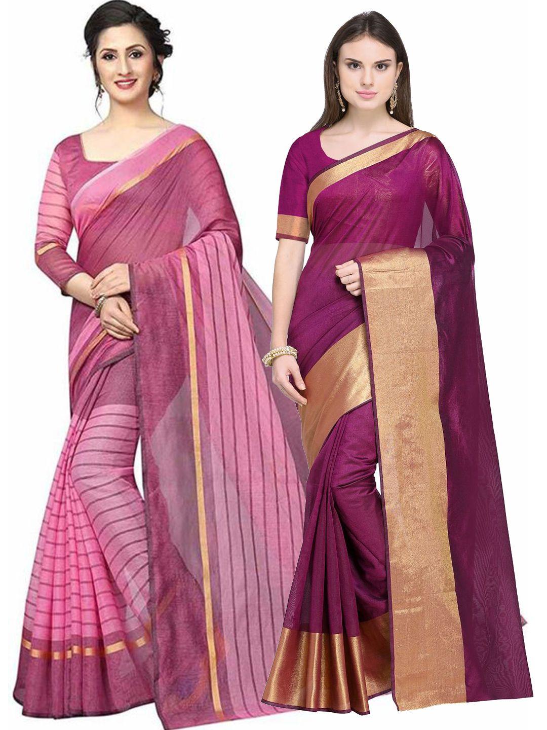 saadhvi-maroon-&-pink-striped-zari-silk-cotton-saree