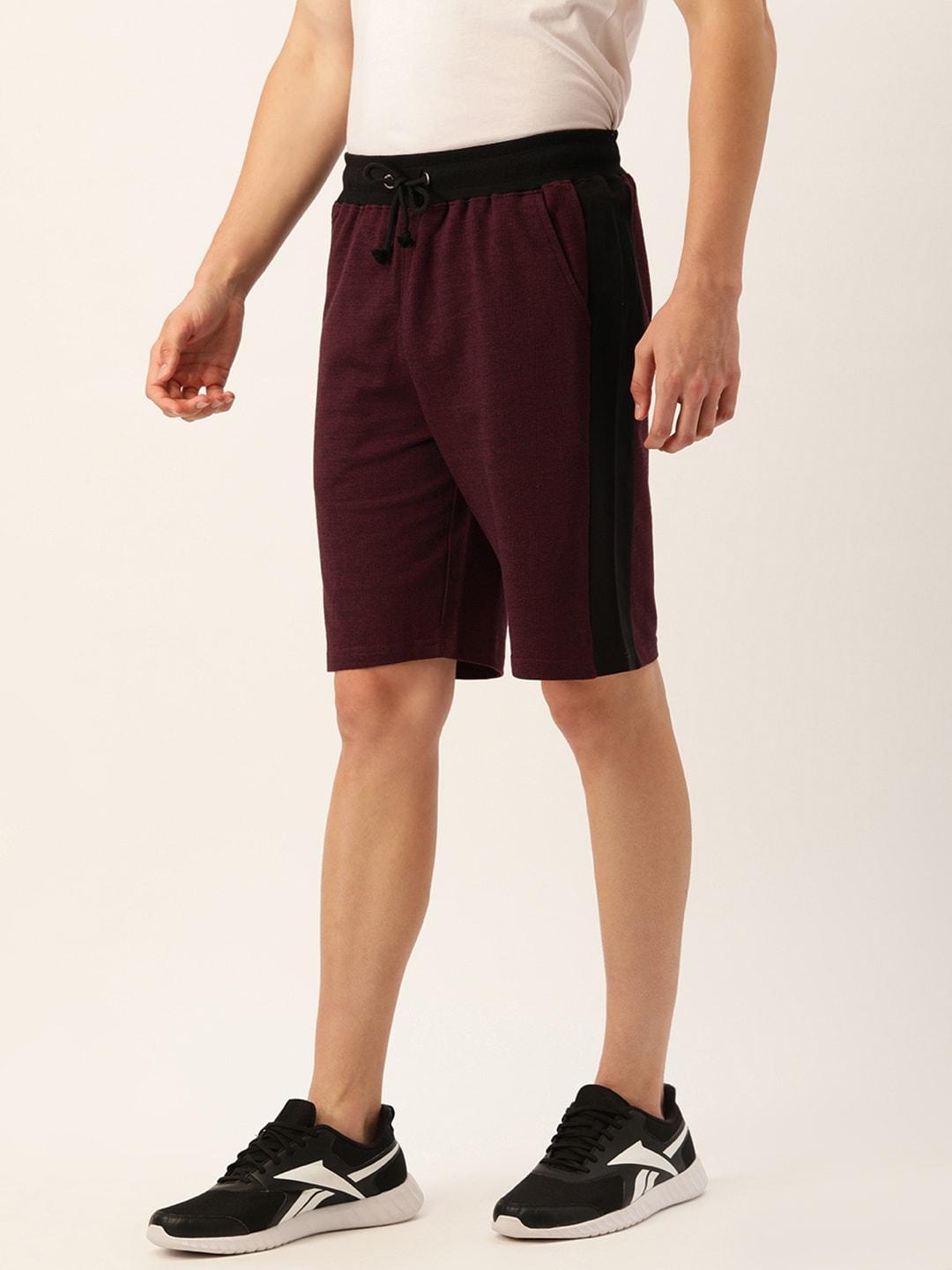 ARISE Men Maroon Solid Shorts