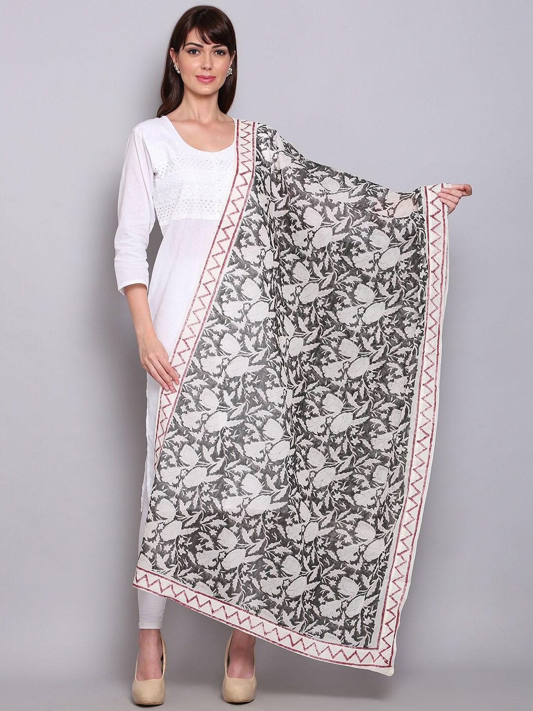 miaz-lifestyle-white-&-black-ethnic-motifs-printed-cotton-silk-block-print-dupatta