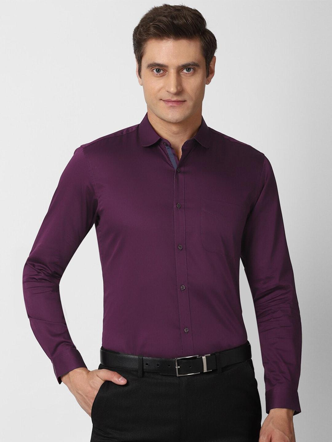 Peter England Men Purple Pure Cotton Formal Shirt