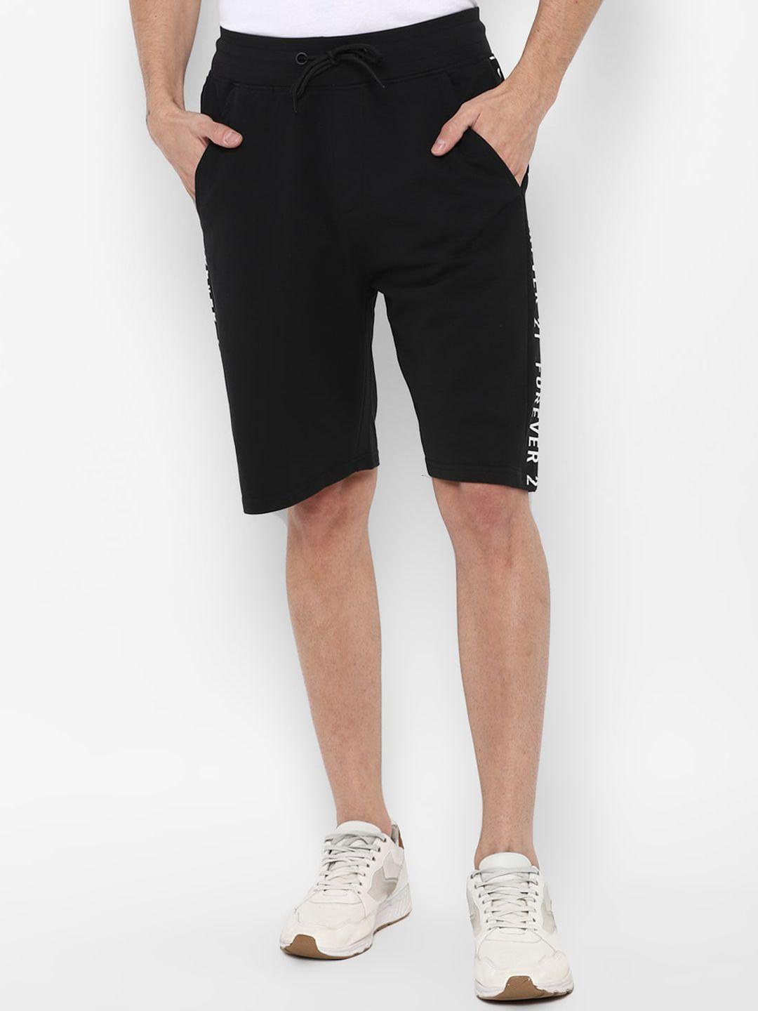 forever-21-men-black-knee-length-mid-rise-shorts