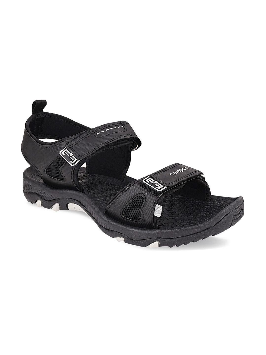 campus-men-black-solid-sports-sandals