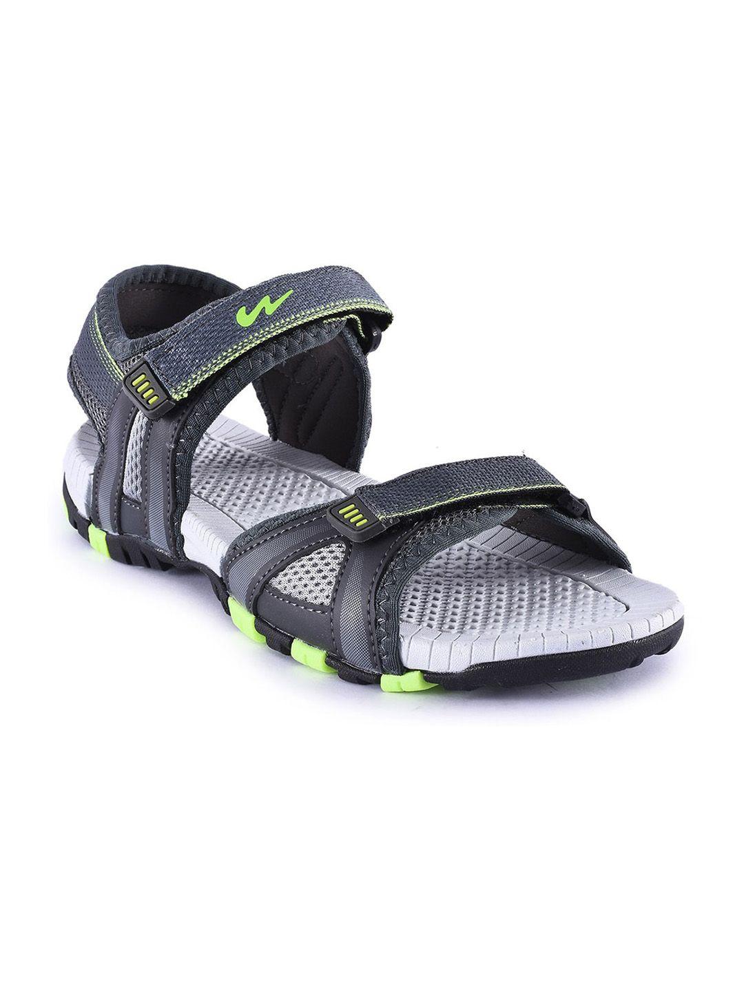 campus-men-grey-&-green-solid-sports-sandals
