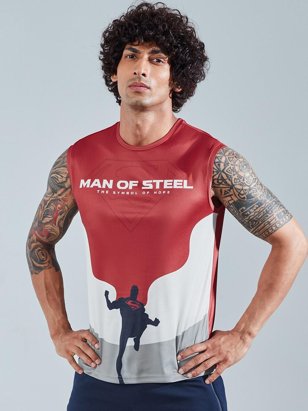 The Souled Store Men Red & White Printed Innerwear Gym Vests