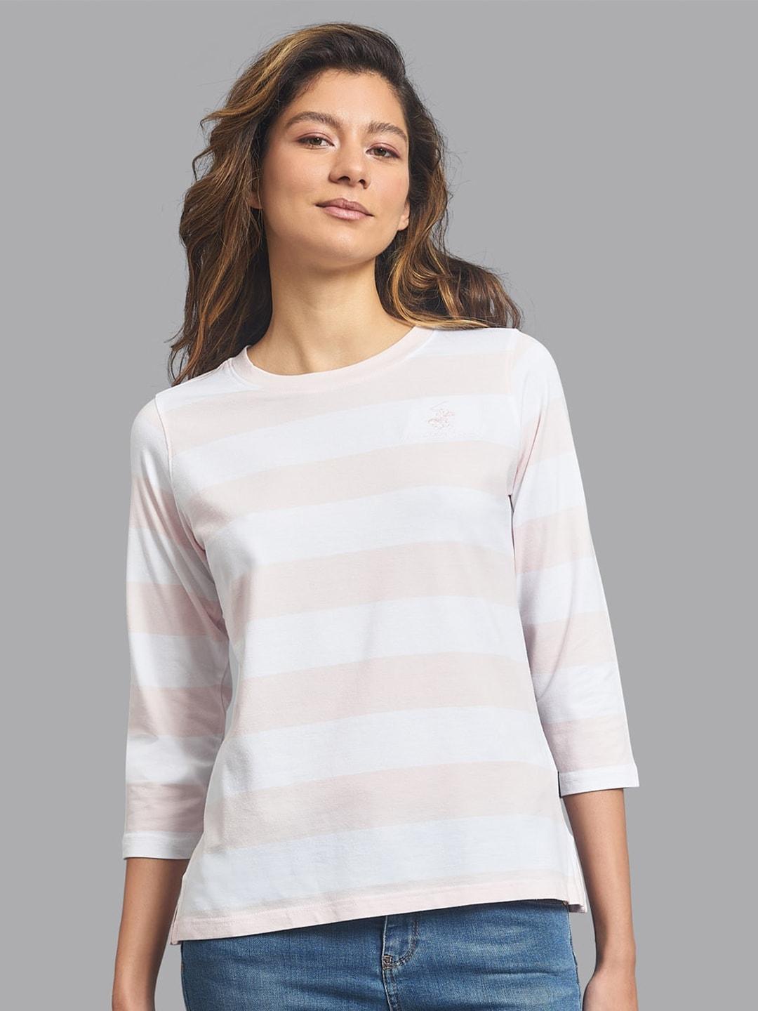 Beverly Hills Polo Club Women Multicoloured Striped T-shirt