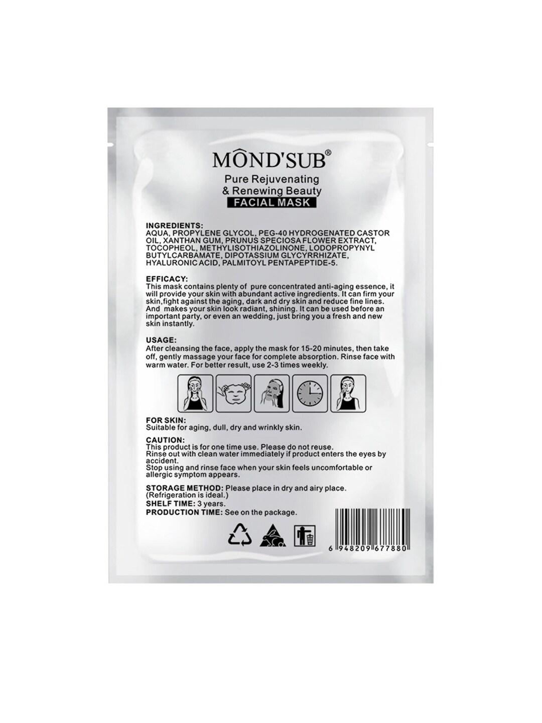 MONDSUB Set Of 3 Pure Rejuvenating and Renewing Face Sheet Mask