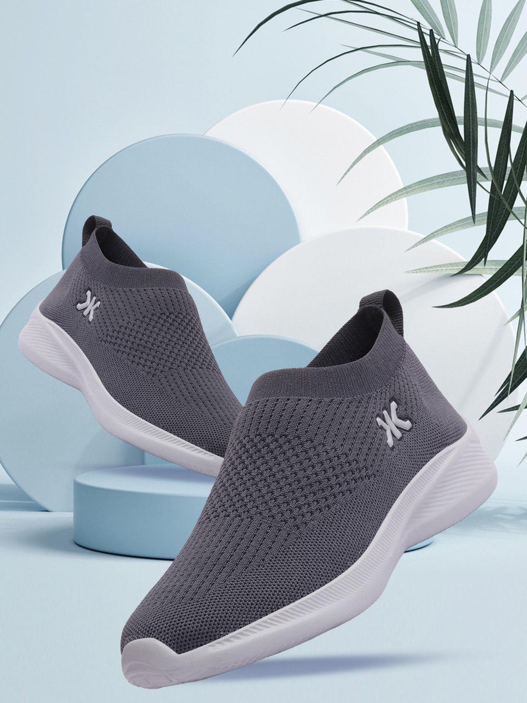 killer-men-grey-woven-design-slip-on-sneakers