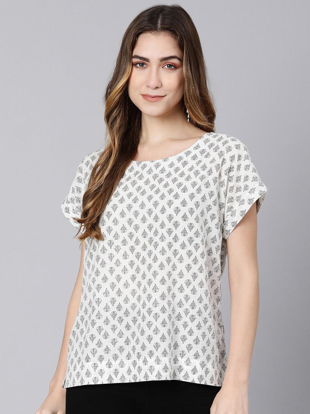 oxolloxo-white-print-pure-cotton-top