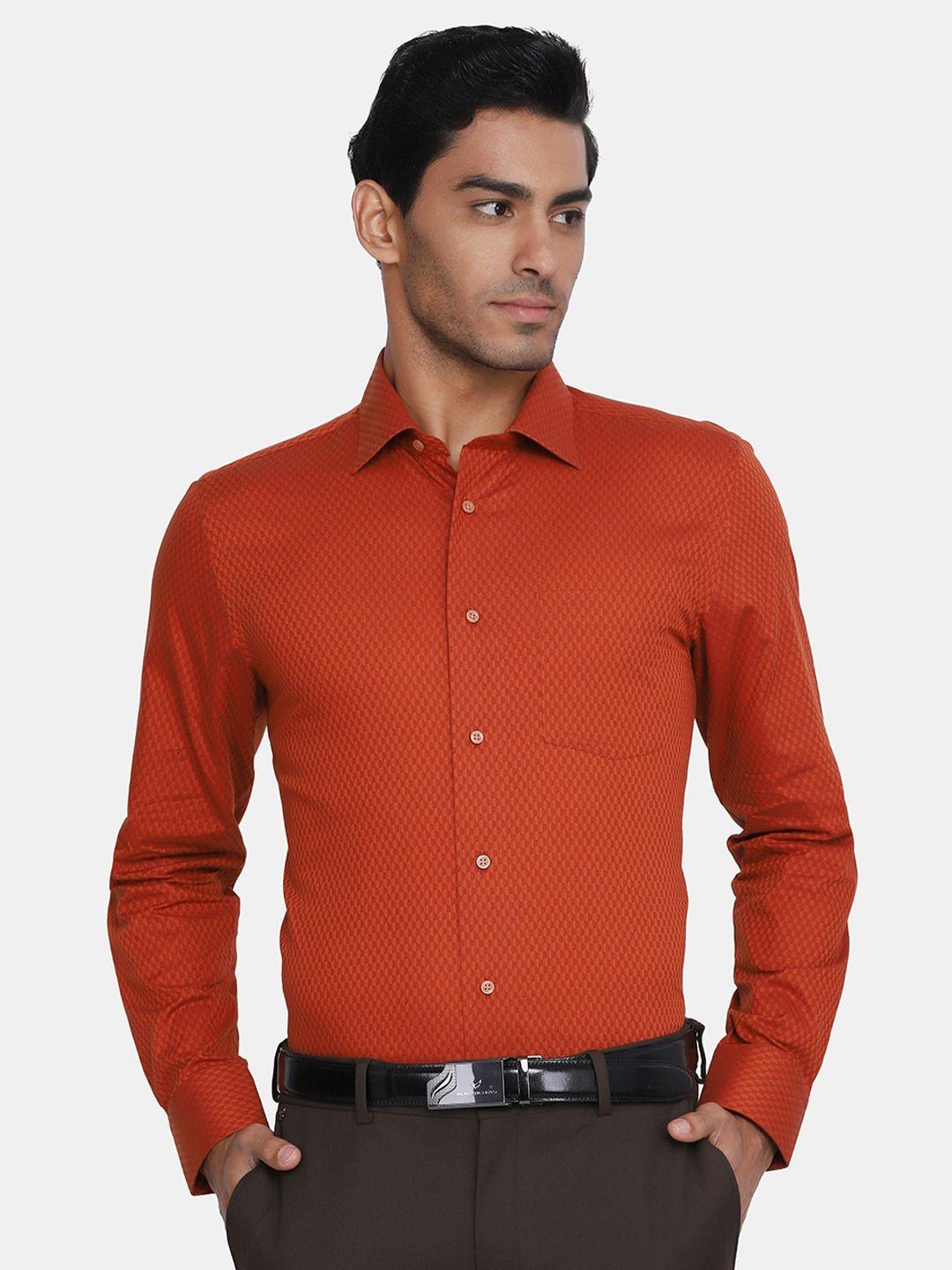 blackberrys-men-orange-india-slim-fit-printed-formal-shirt