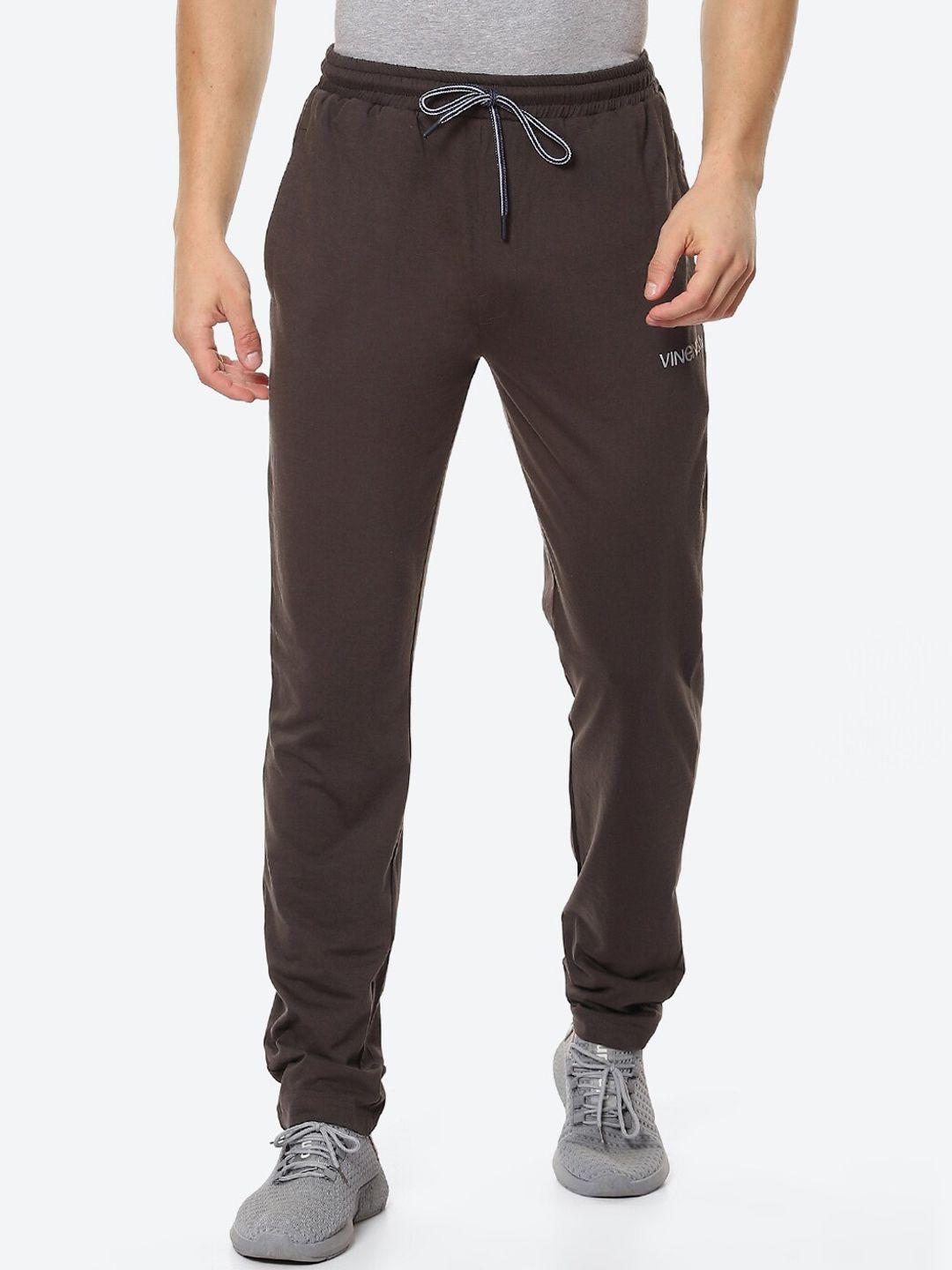 vinenzia-men-brown-solid-track-pants