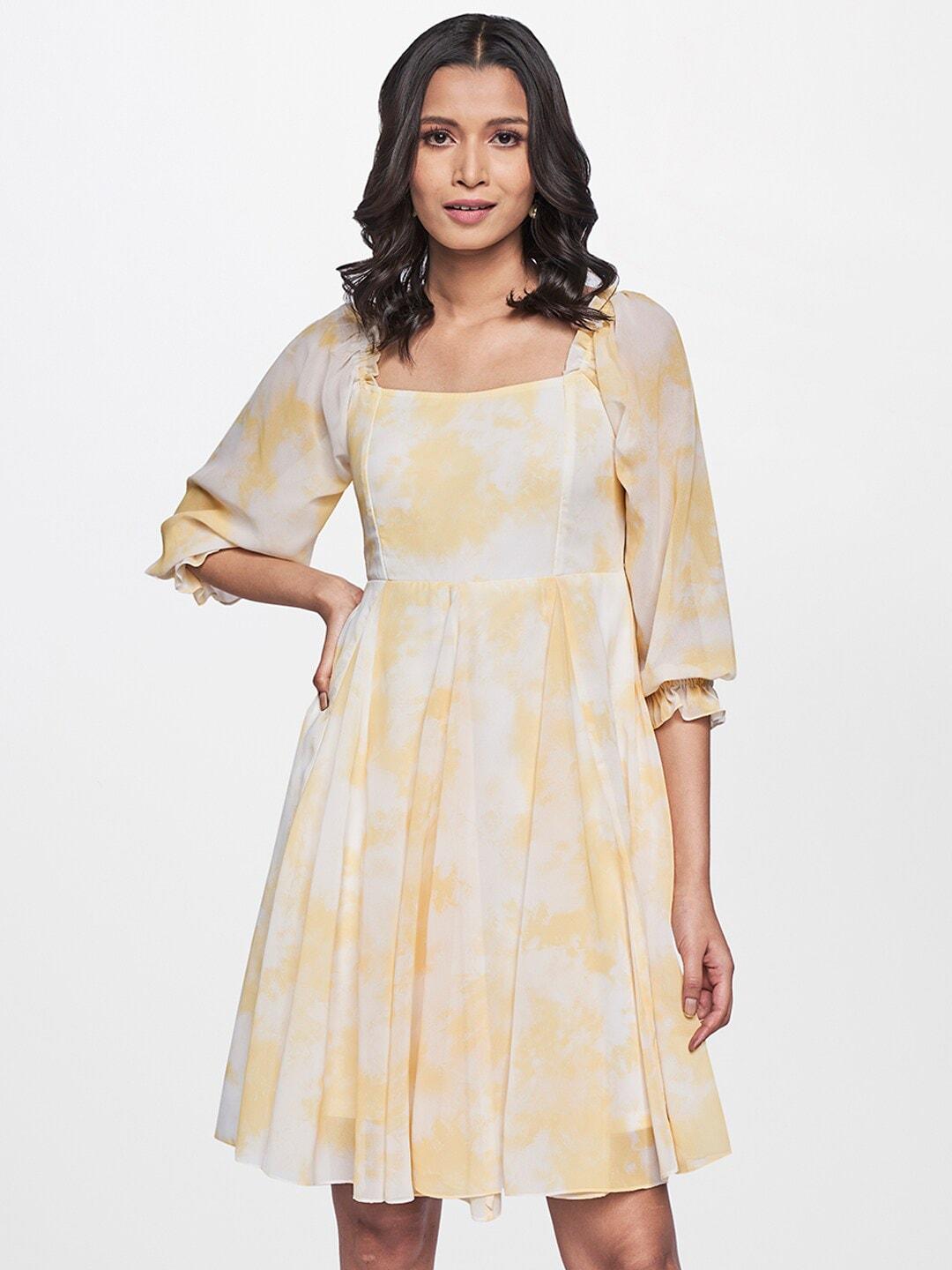 and-yellow-georgette-sheath-dress