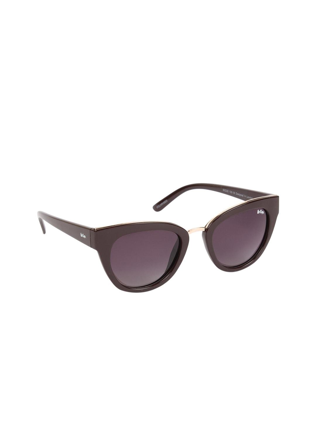 Lee Cooper Women Purple Lens & Brown Cateye Sunglasses with Polarised Lens LC9166NTBPOL
