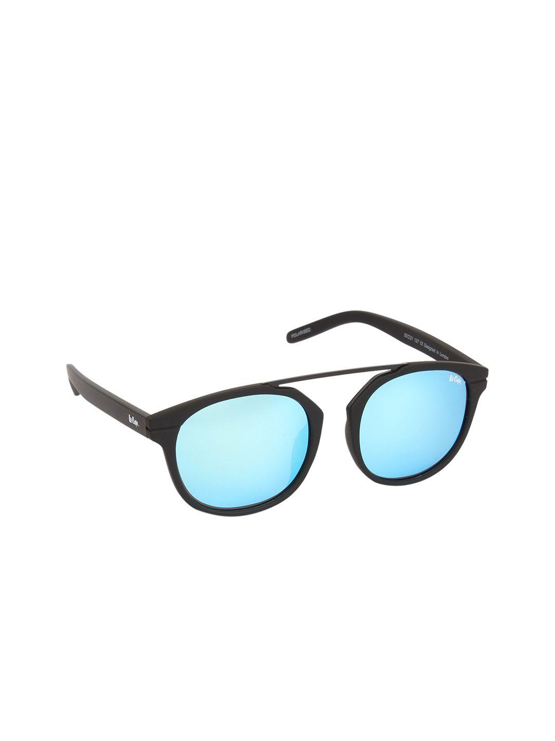 lee-cooper-unisex-blue-lens-&-black-round-sunglasses-with-polarised-lens