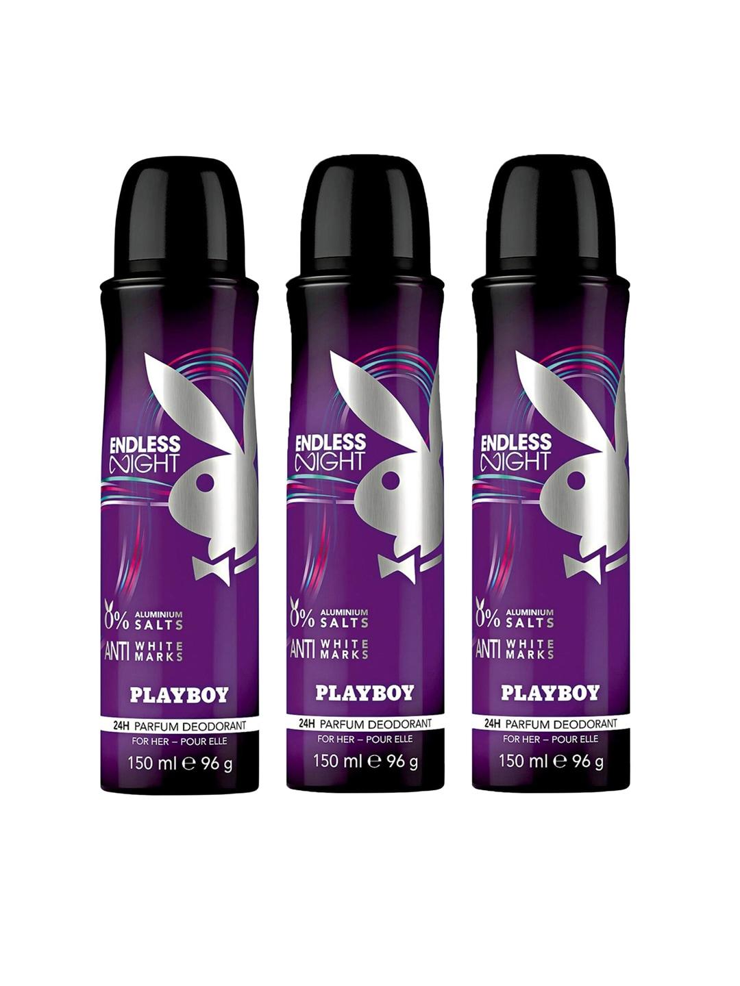 Playboy Women Set of 3 Endless Night Deodorant Spray 150 ml each