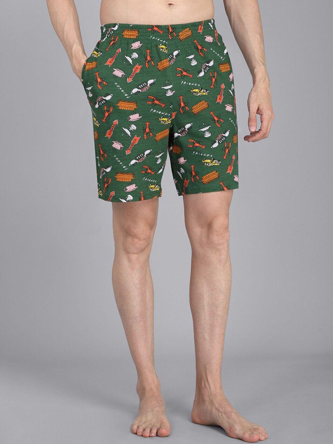 Free Authority Men Green Printed Pure Cotton Boxers