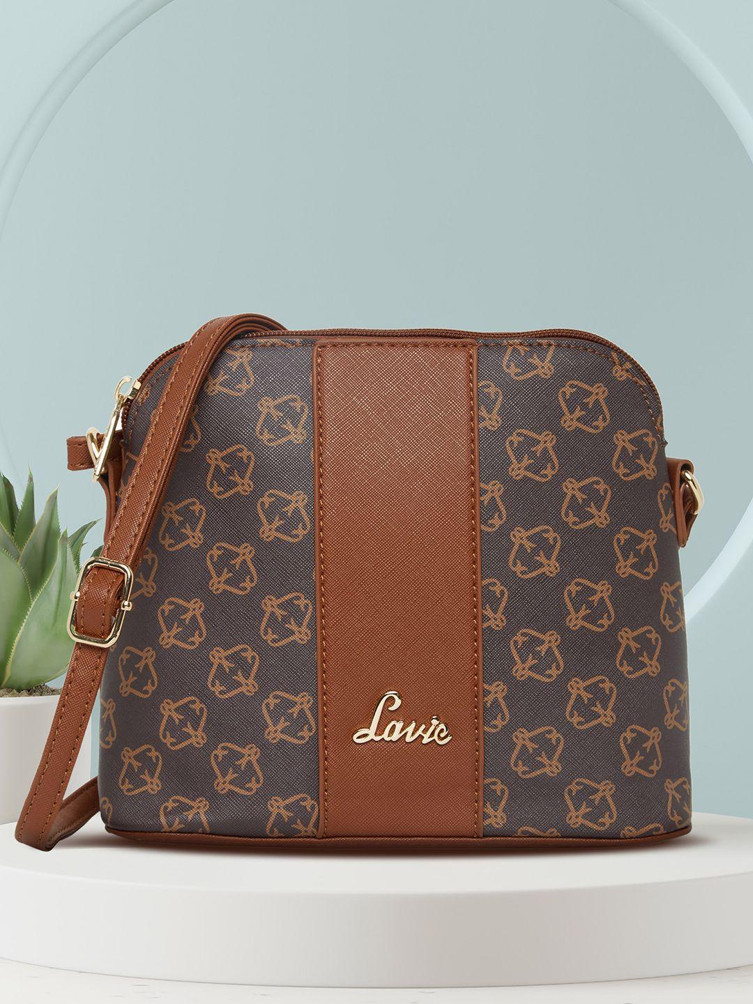lavie-mini-mamo-women-brown-printed-structured-sling-bag