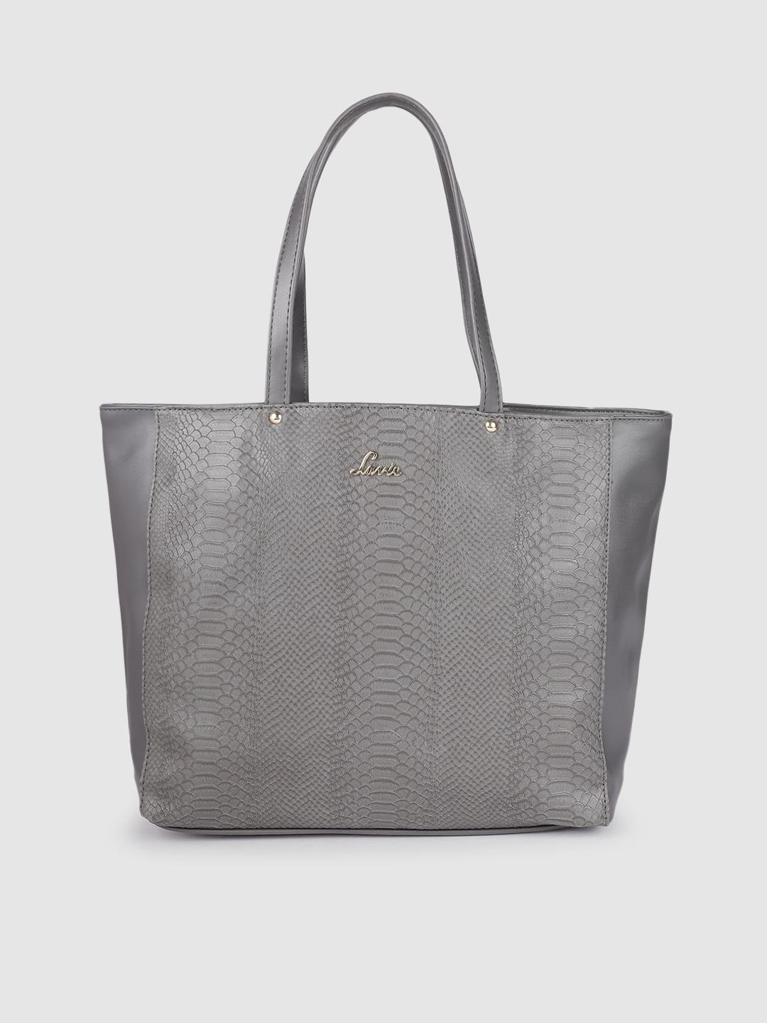 lavie-grey-textured-pu-structured-shoulder-bag