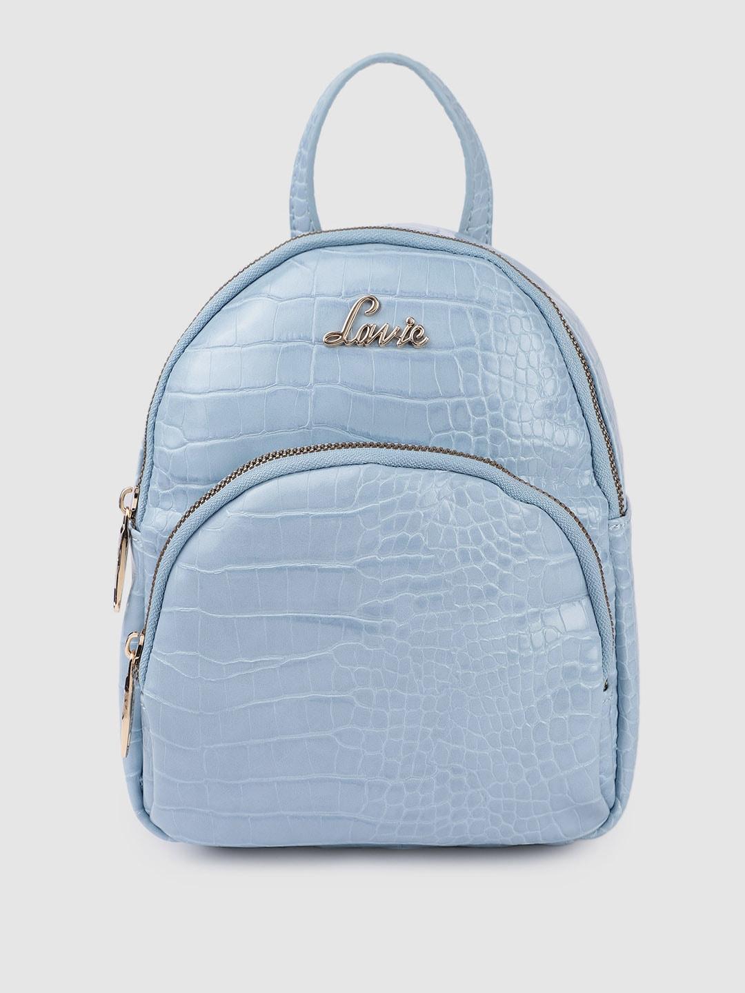 lavie-women-blue-animal-textured-backpack
