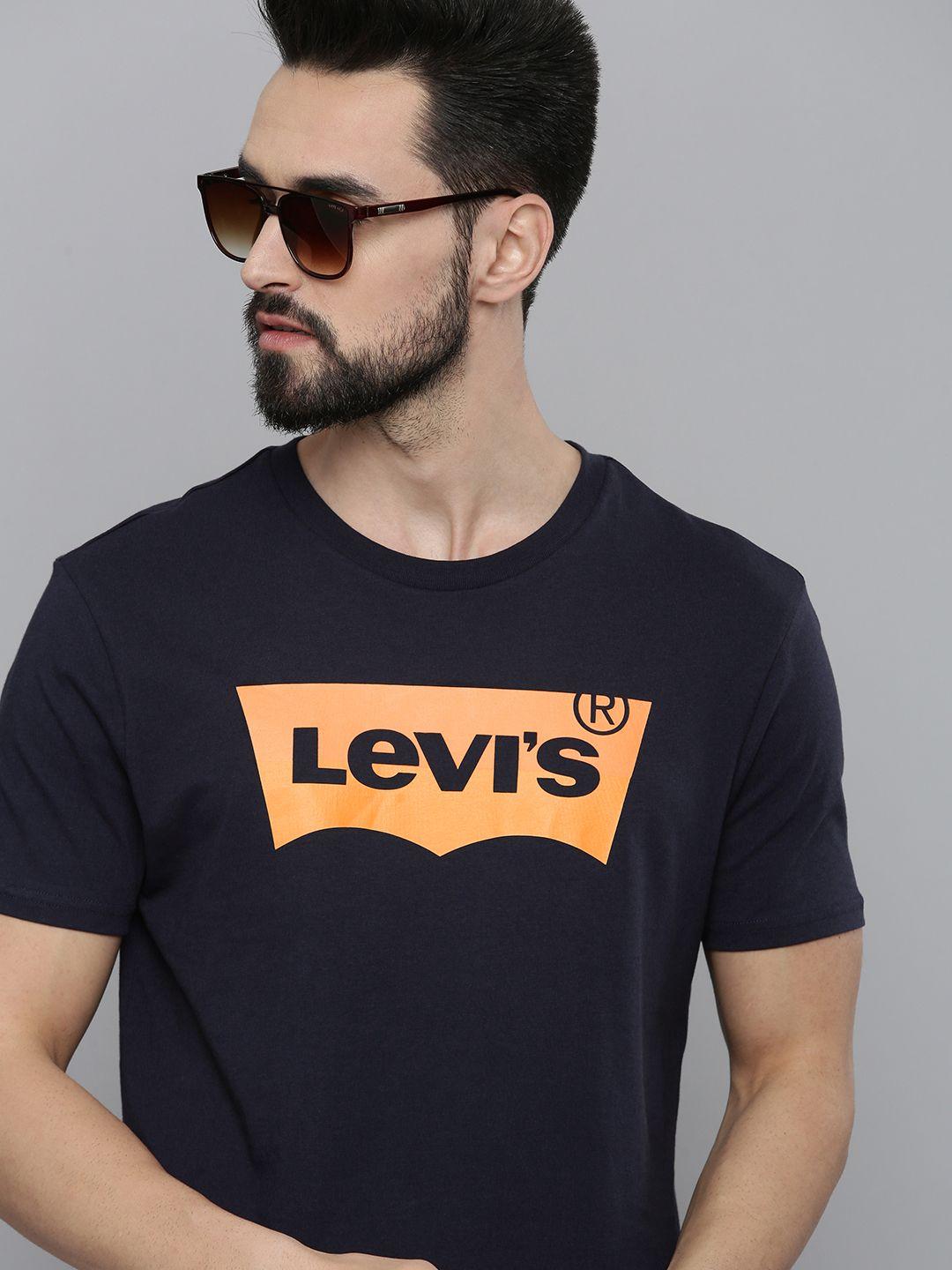 levis-men-navy-blue-&-orange-brand-logo-printed-pure-cotton-casual-t-shirt