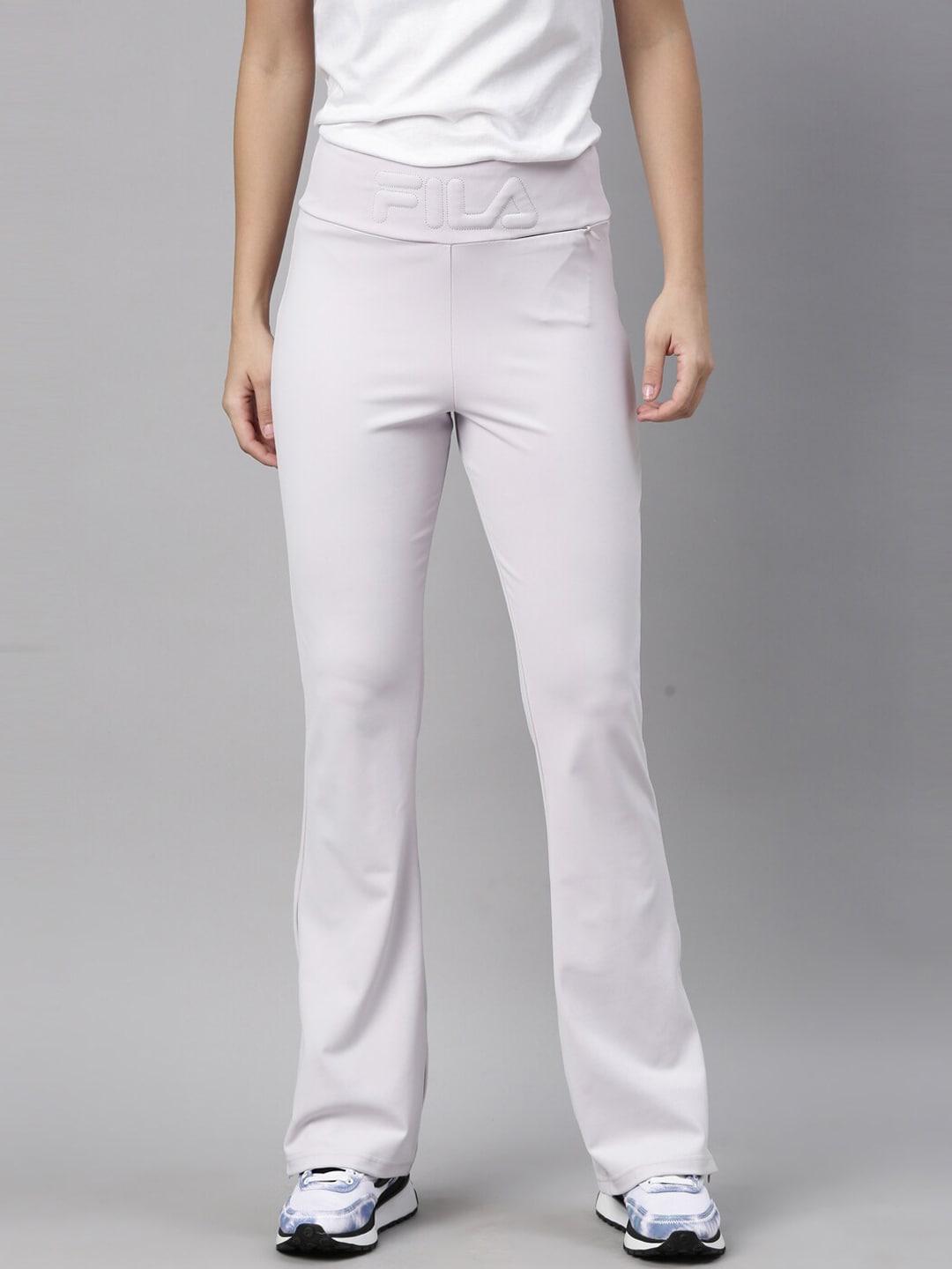 FILA Women White Solid Track Pants