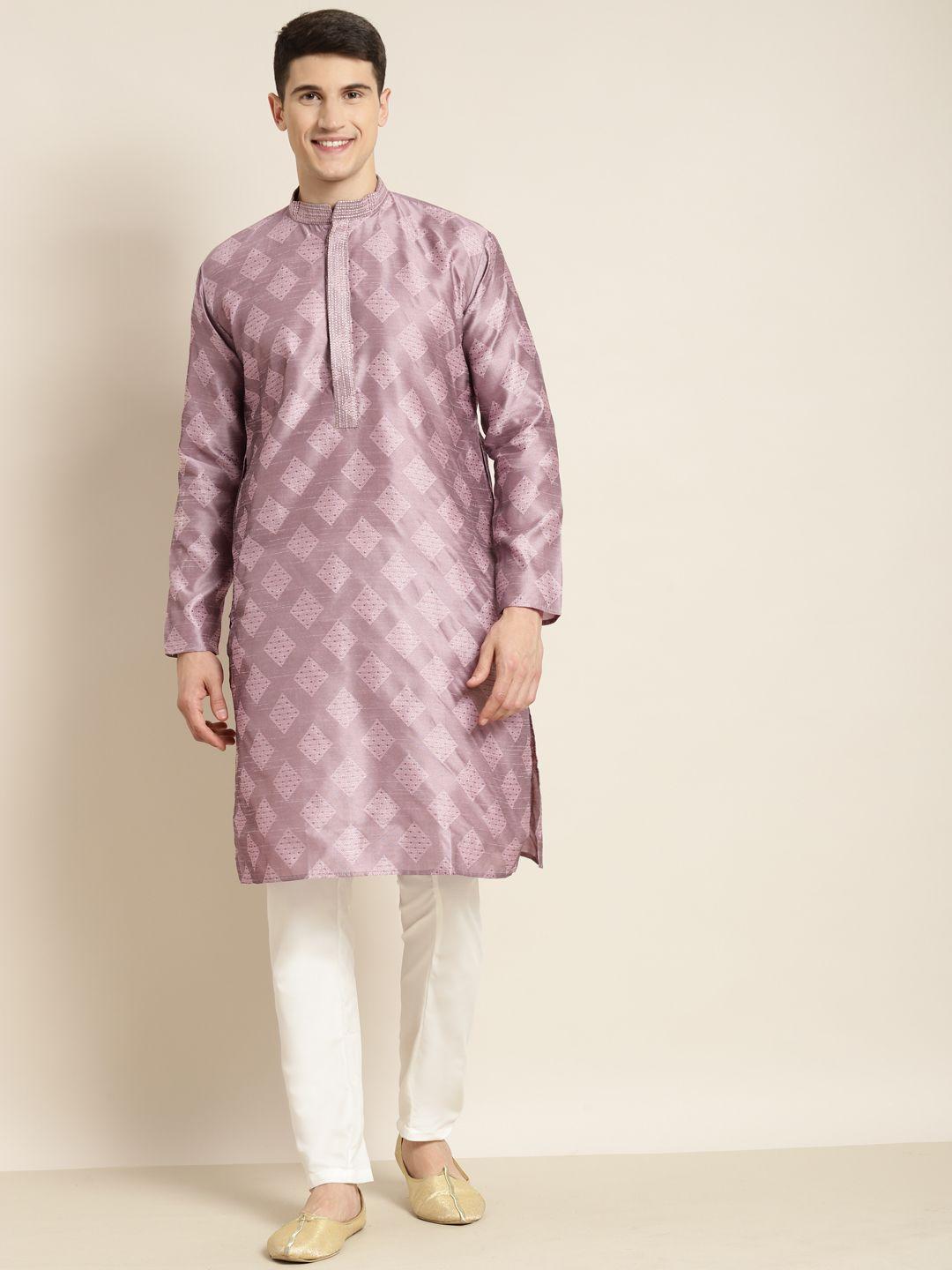 sojanya-men-purple-ethnic-motifs-thread-work-kurta-with-churidar