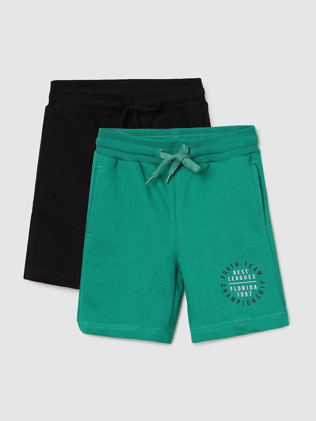max Boys Pack of 2 Solid Cotton Shorts