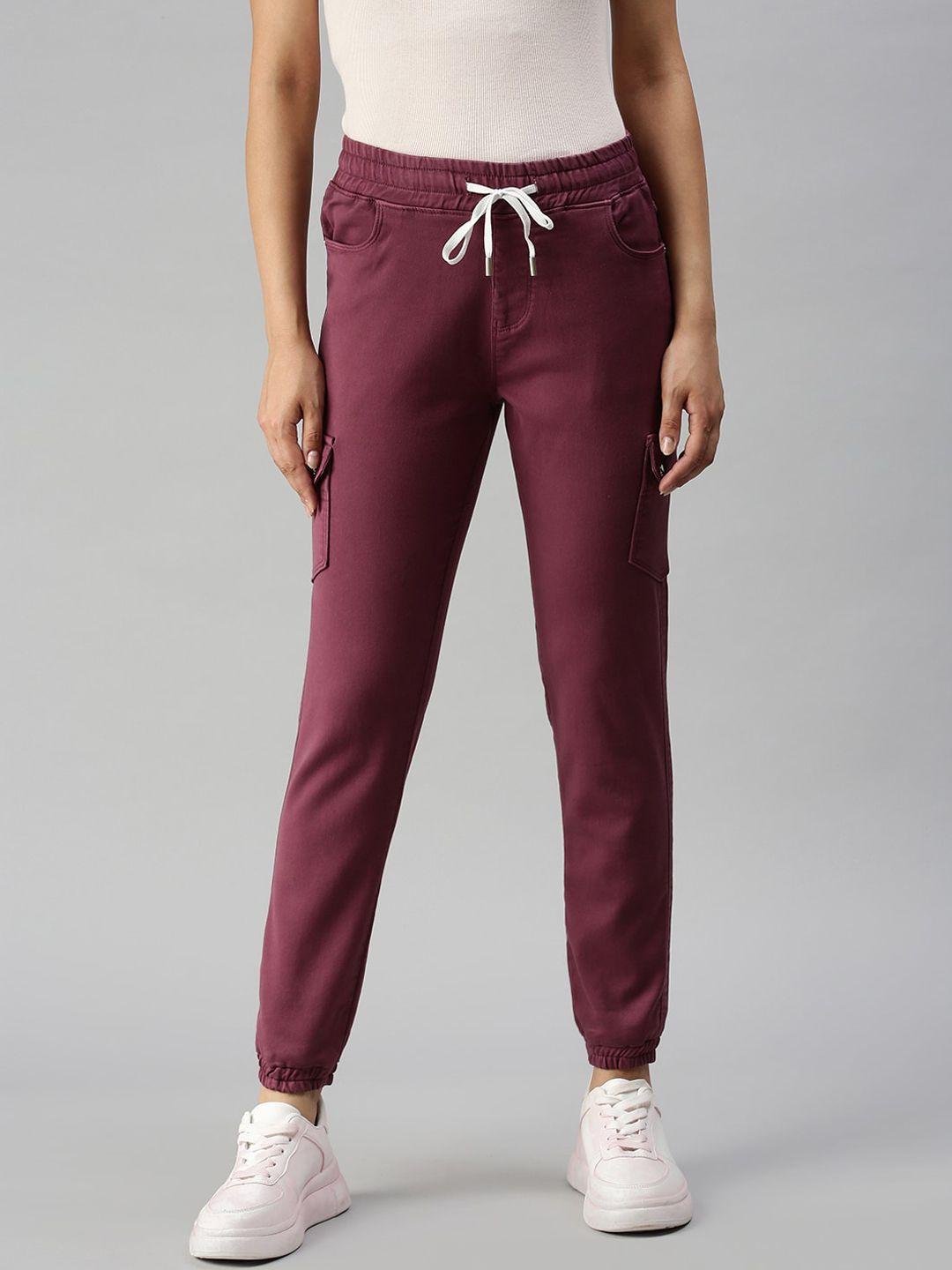 showoff-women-lavender-jogger-high-rise-low-distress-cuffed-hem-stretchable-jeans