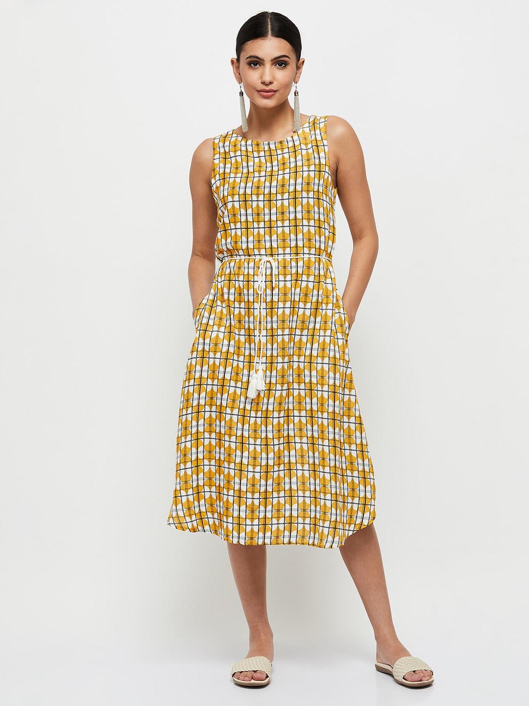 max-mustard-yellow-a-line-midi-dress