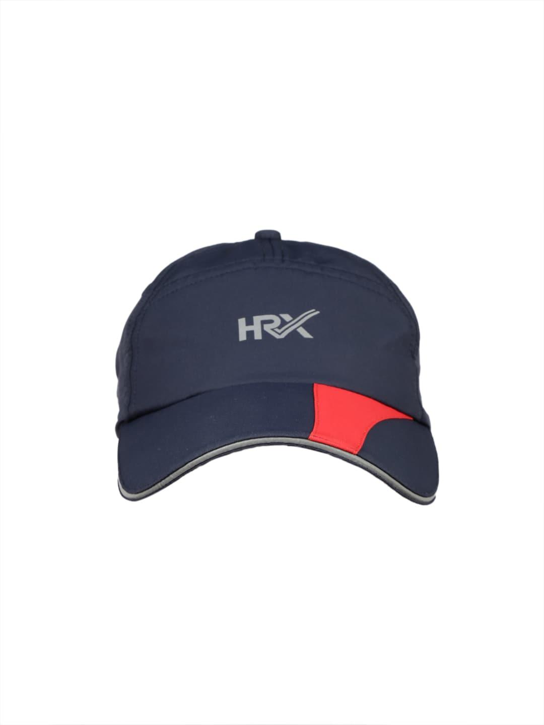 HRX by Hrithik Roshan Men Navy Blue & Red Solid Running Dryfit Cap