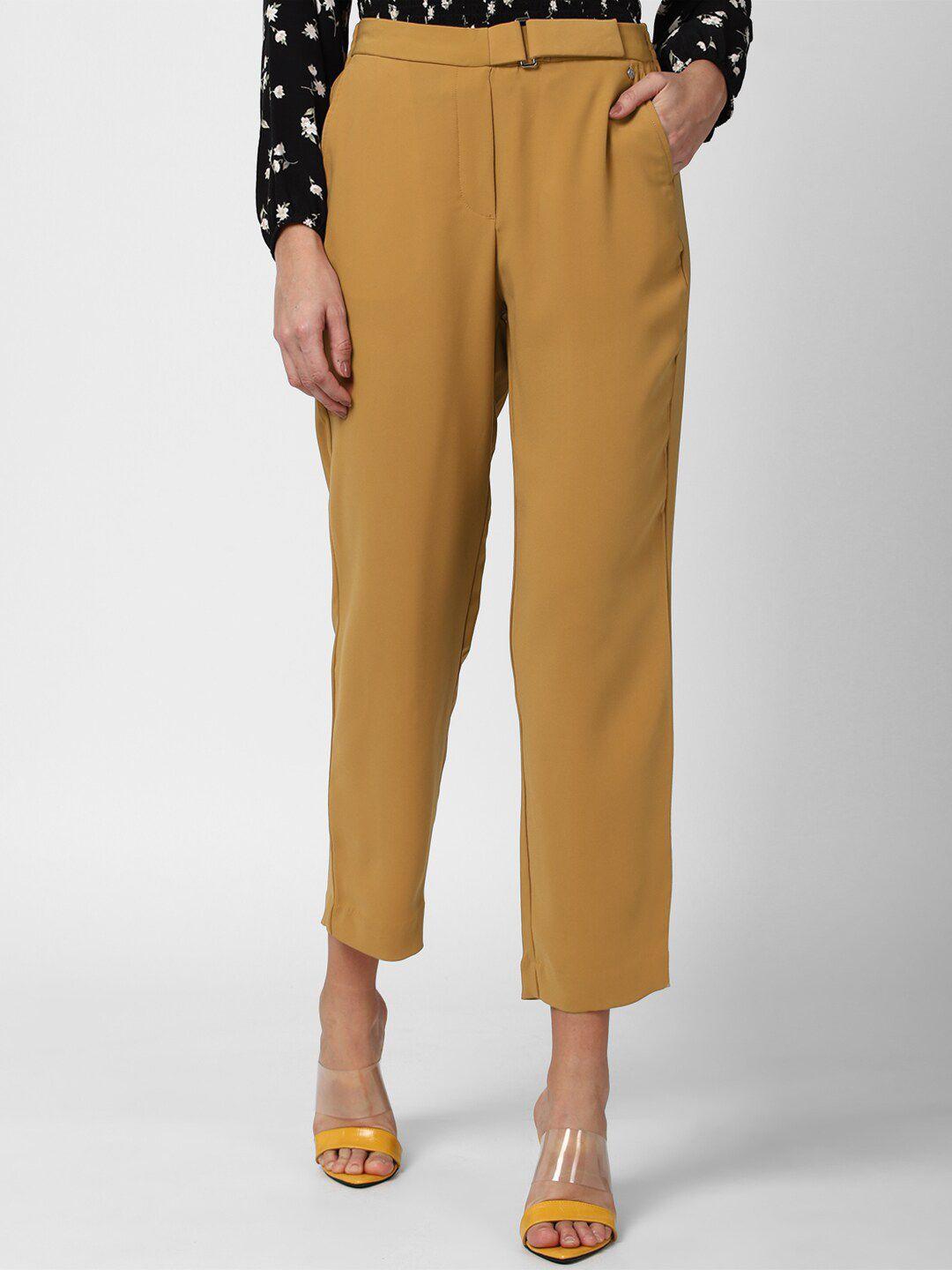 van-heusen-woman-women-yellow-regular-fit-solid-culottes-trousers