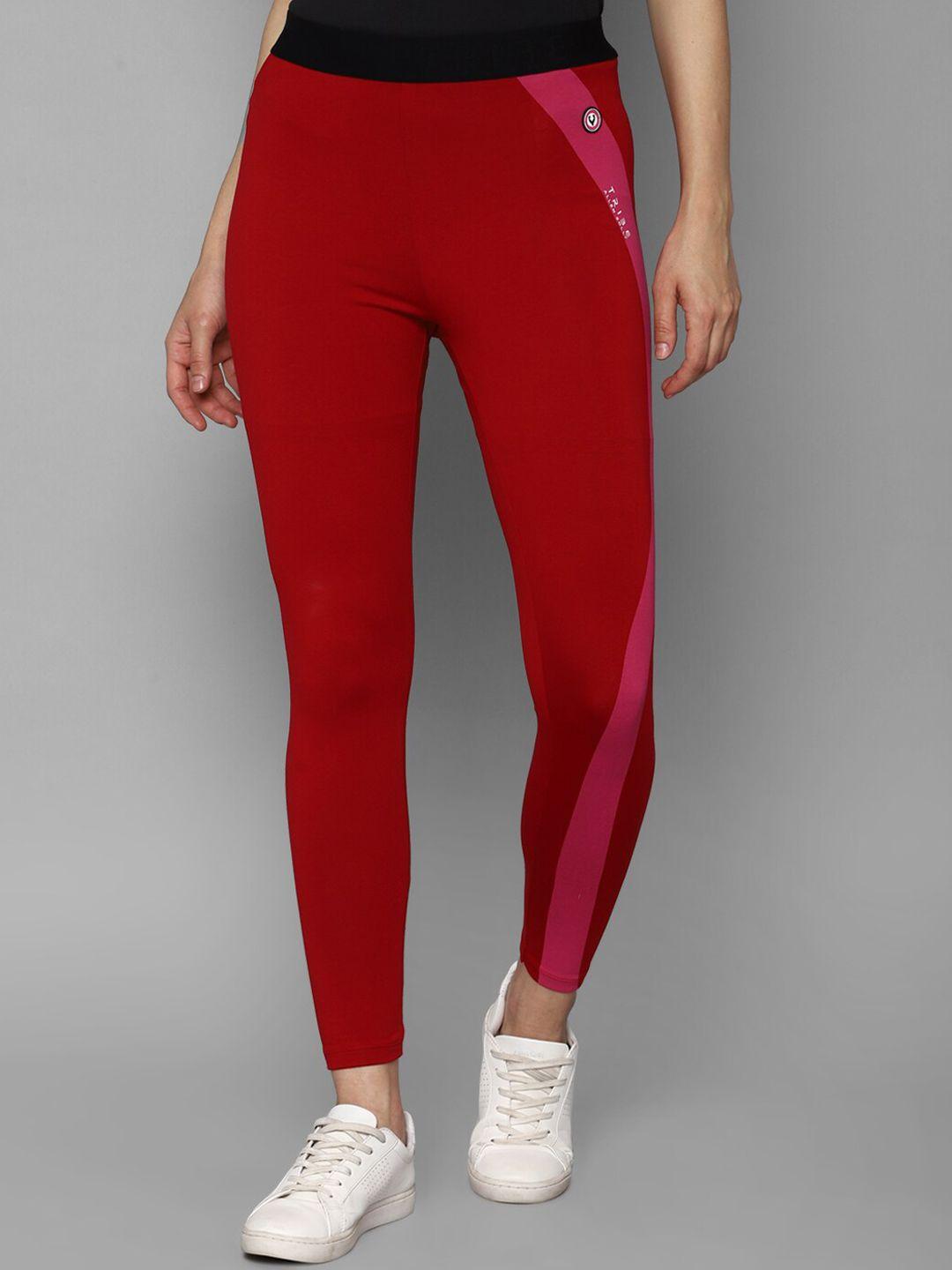 allen-solly-woman-women-red-colourblocked-tights