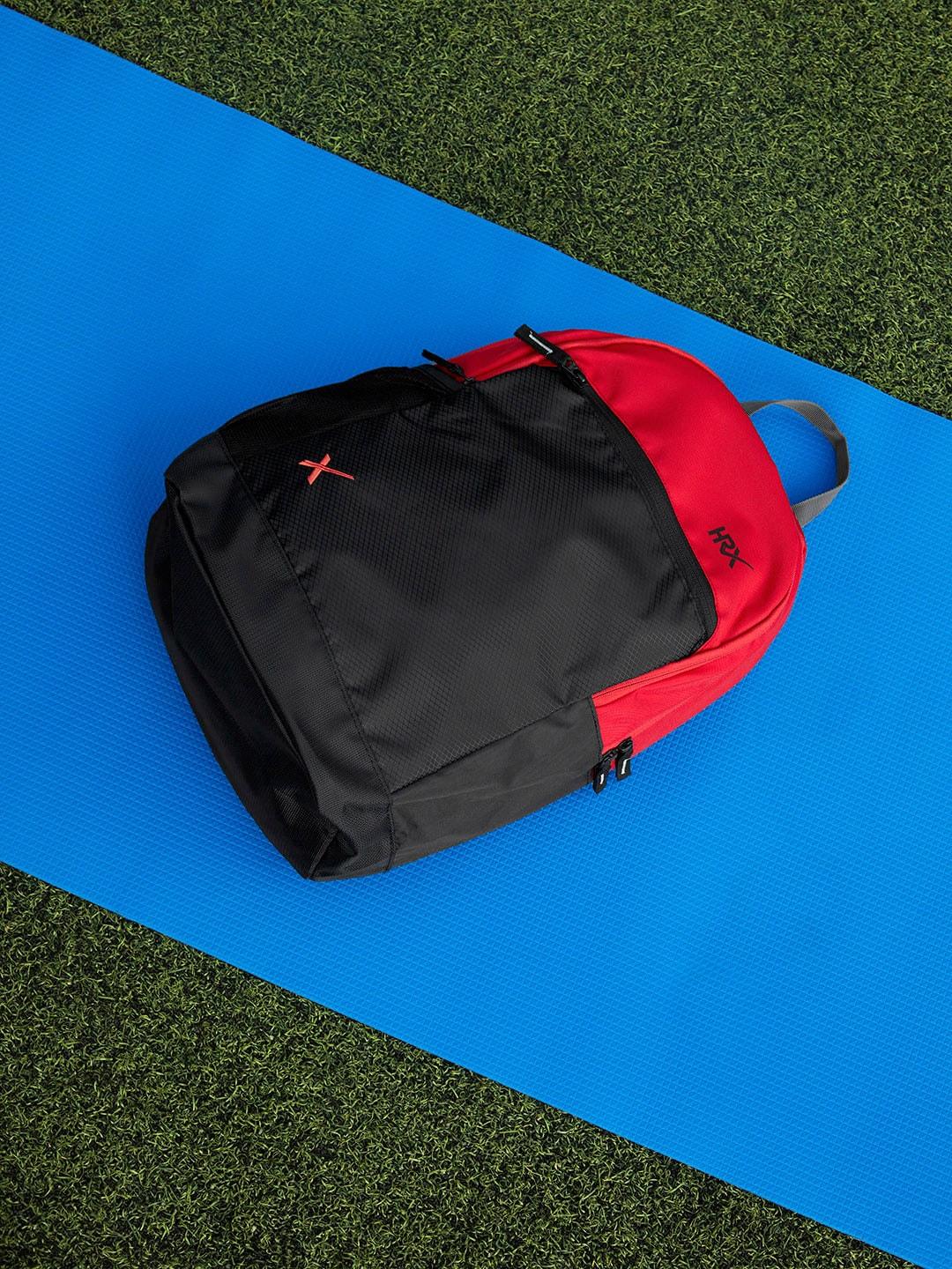 HRX by Hrithik Roshan Unisex Black & Red Colourblocked Lifestyle Backpack