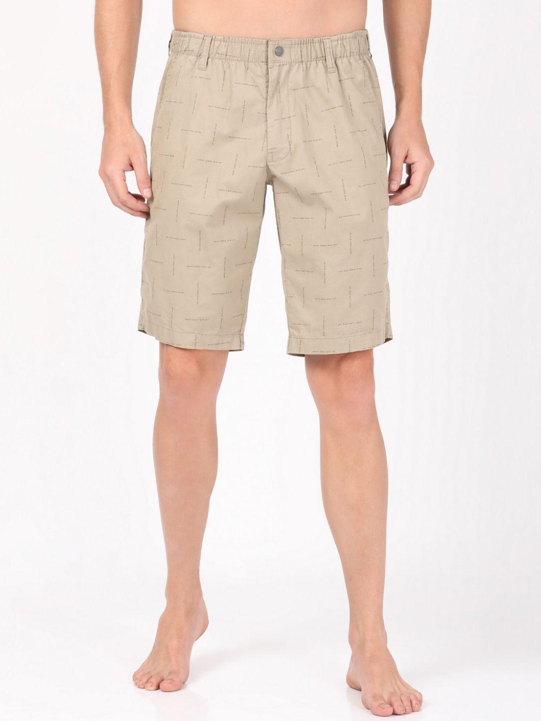 jockey-men-brown-checked-printed-shorts