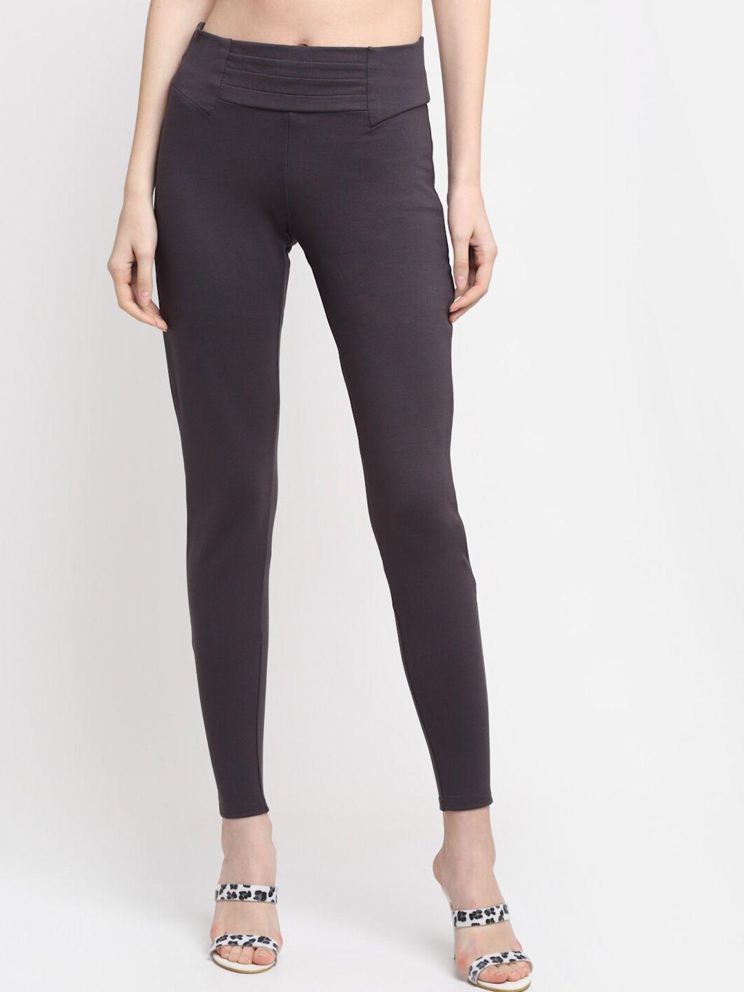 cantabil-women-charcoal-solid-jeggings