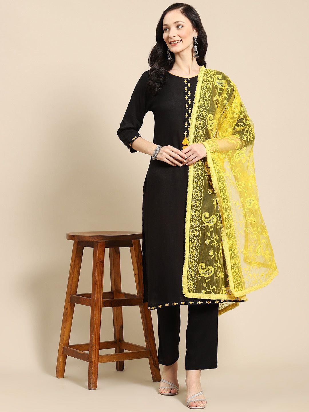 saadgi-yellow-&-gold-toned-ethnic-motifs-embroidered-dupatta-with-chikankari