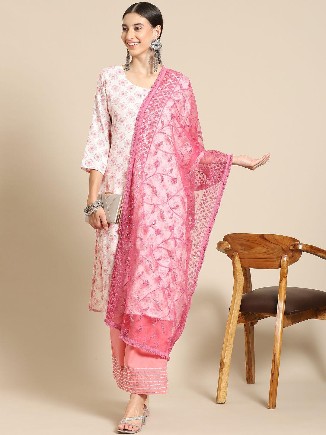 saadgi-pink-&-gold-toned-embroidered-dupatta-with-chikankari