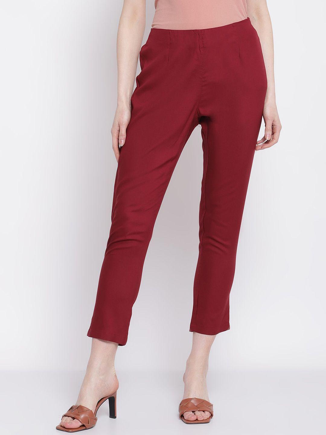 cantabil-women-maroon-trousers