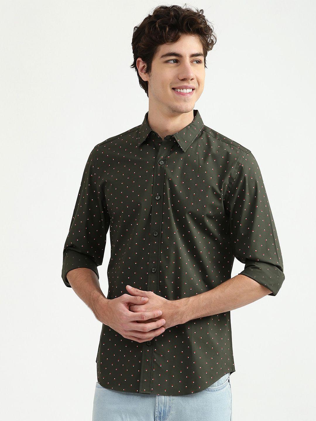 united-colors-of-benetton-men-olive-green-printed-cotton-casual-shirt