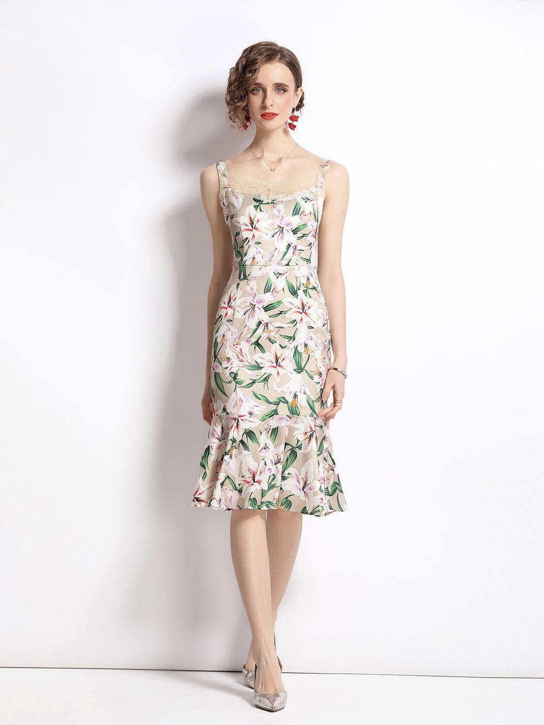 JC Collection Multicoloured Floral Printed A-Line Dress