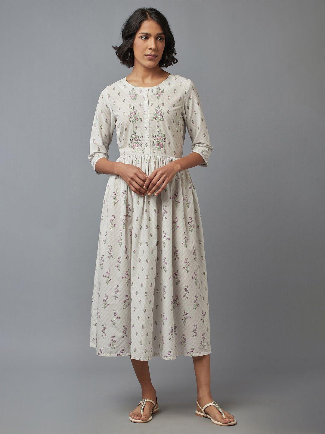 w-beige-ethnic-motifs-midi-dress