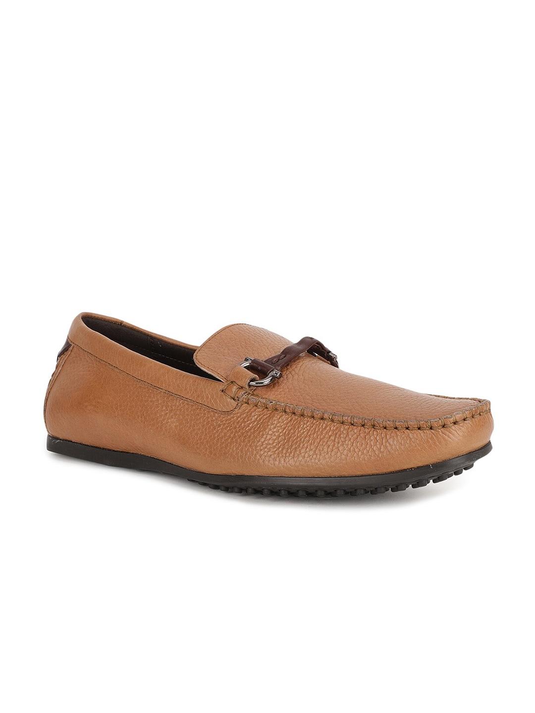 Hush Puppies Men Tan Textured Leather Loafers