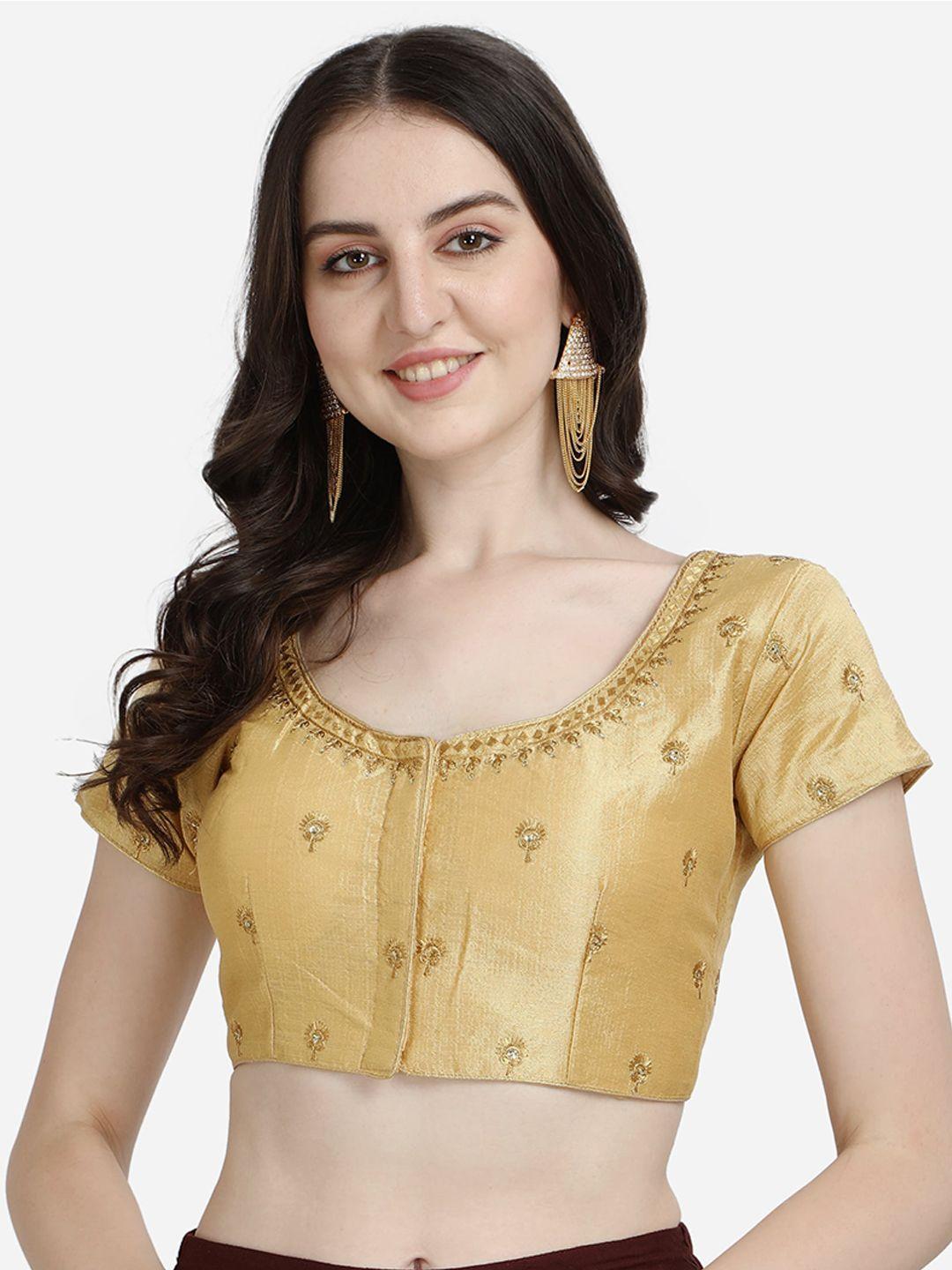mesmore-women-beige-embroidered-saree-blouse