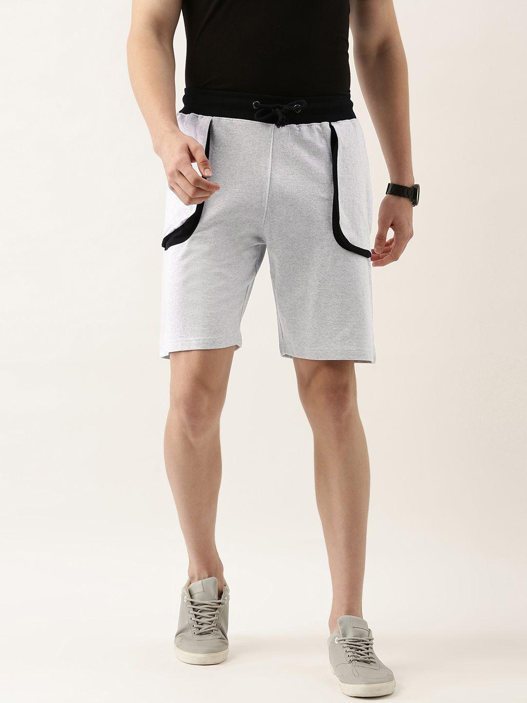 ARISE Men Off White Solid Shorts