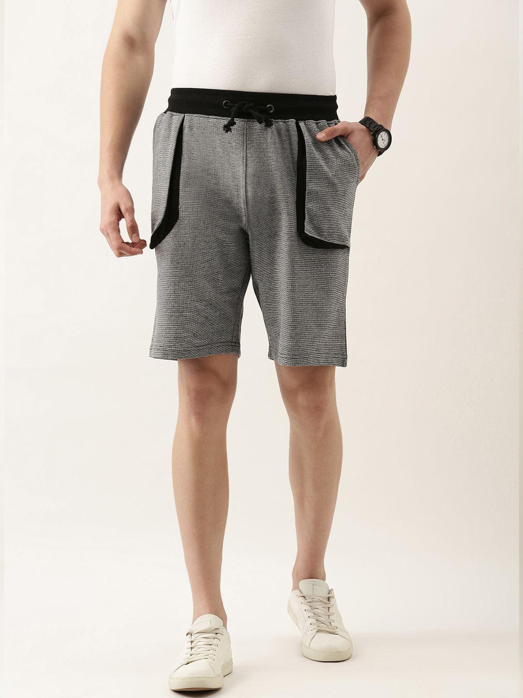 ARISE Men Grey Solid Shorts