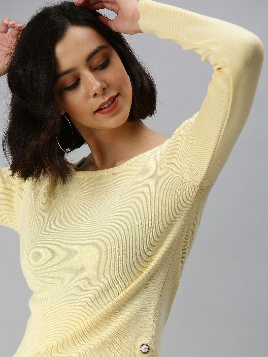 SHOWOFF Yellow Striped Top