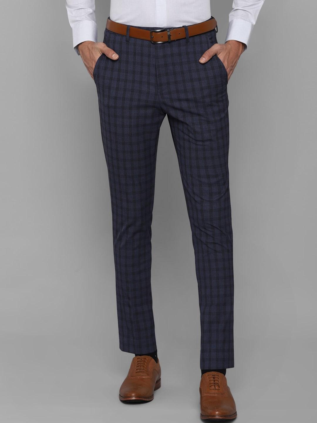 louis-philippe-men-navy-blue-checked-trousers