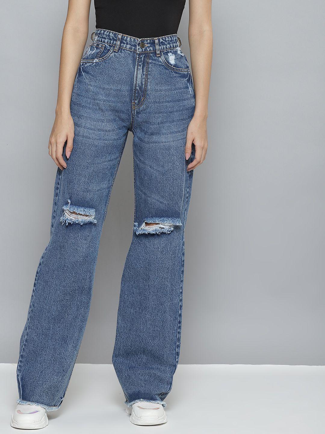 sassafras-women-blue-comfort-wide-leg-high-rise-mildly-distressed-light-fade-jeans
